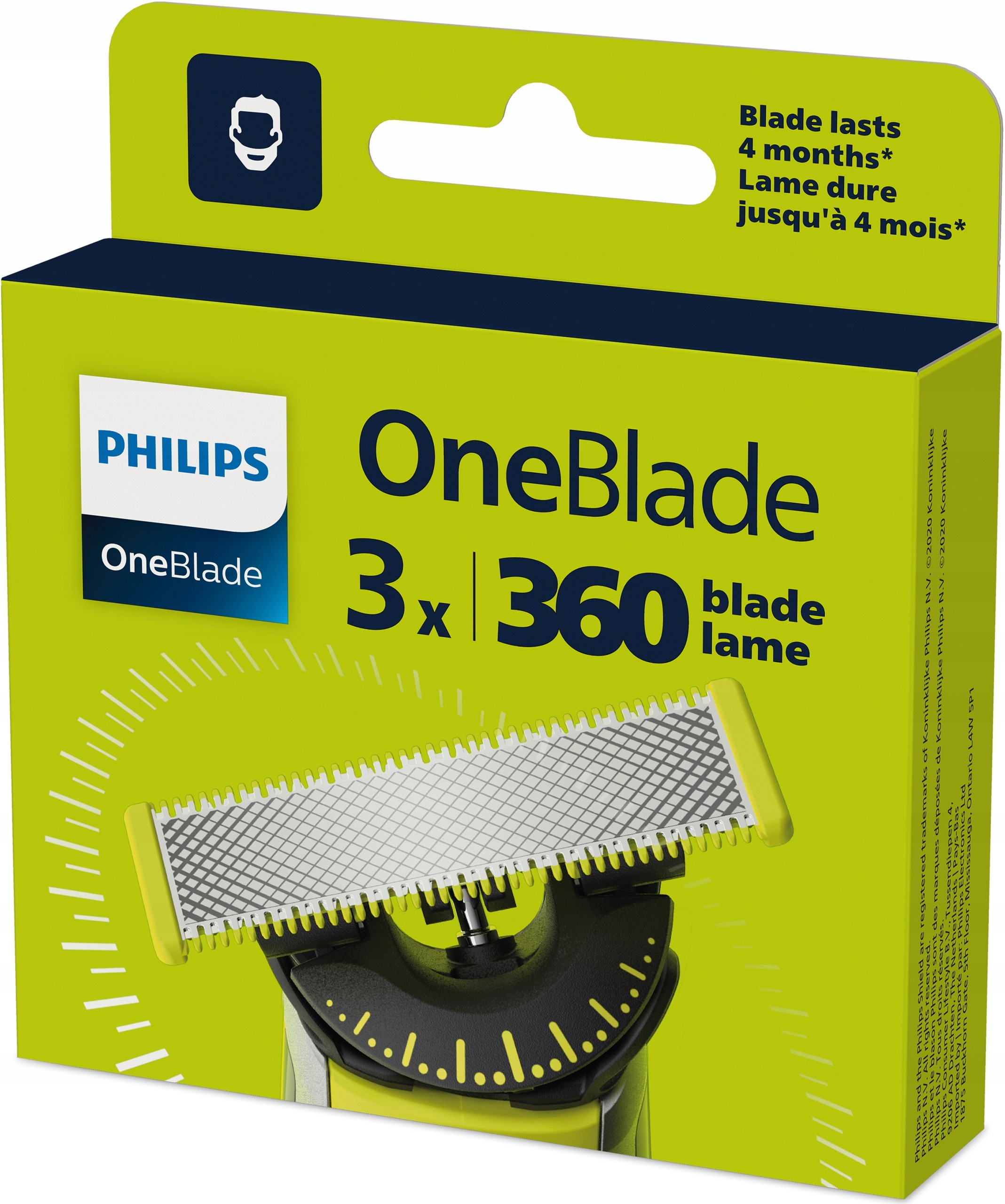 Náhradné čepele Philips OneBlade 360 QP430/50 – 3 ks na tvár
