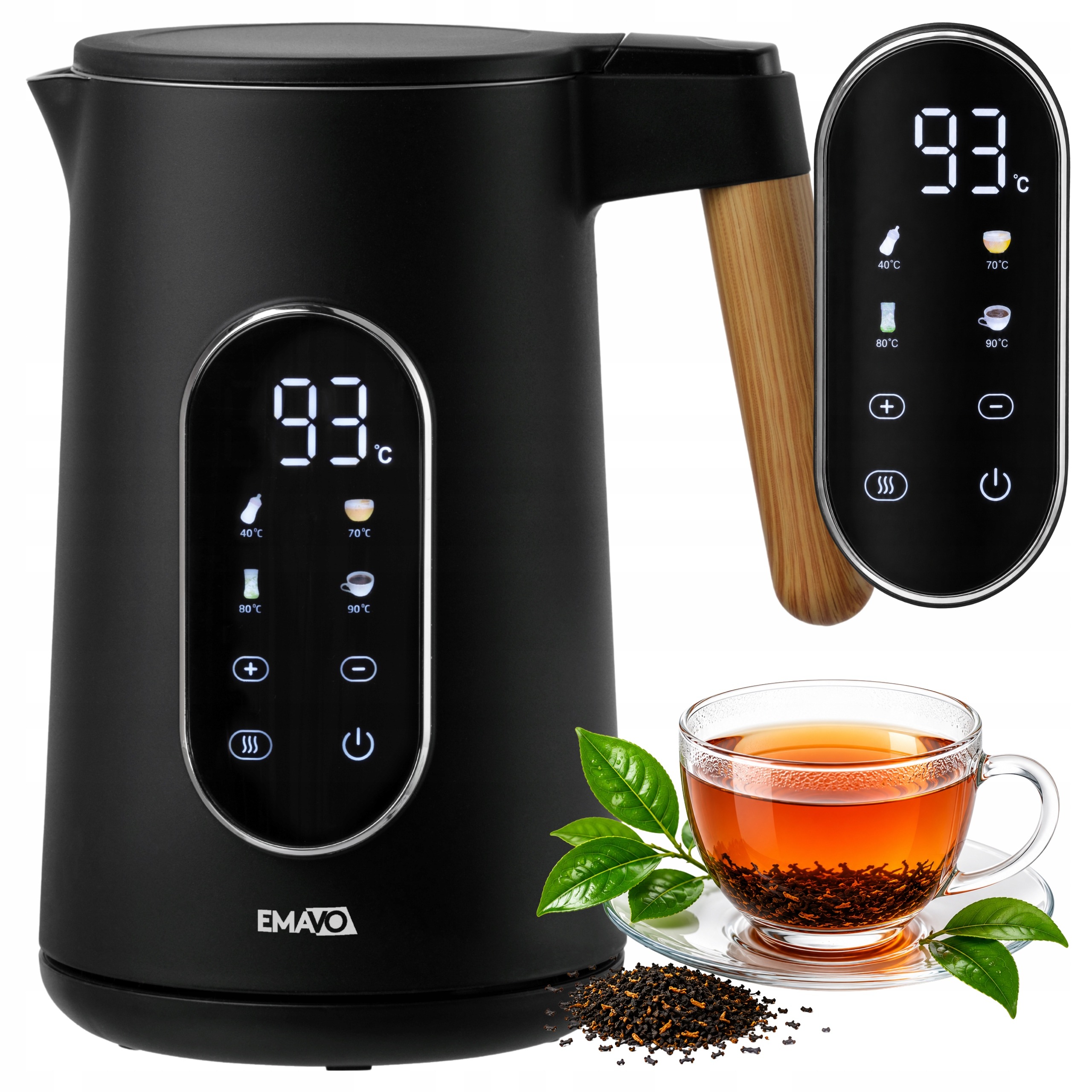 Rýchlovarná kanvica EMAVO DigiTemp Pro 1,7 l 2200 W | regulácia teploty | dvojitá stena