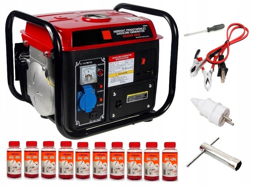 Elektrocentrála - Výkonný generátor 1500 W generátor 2 km 230V olej