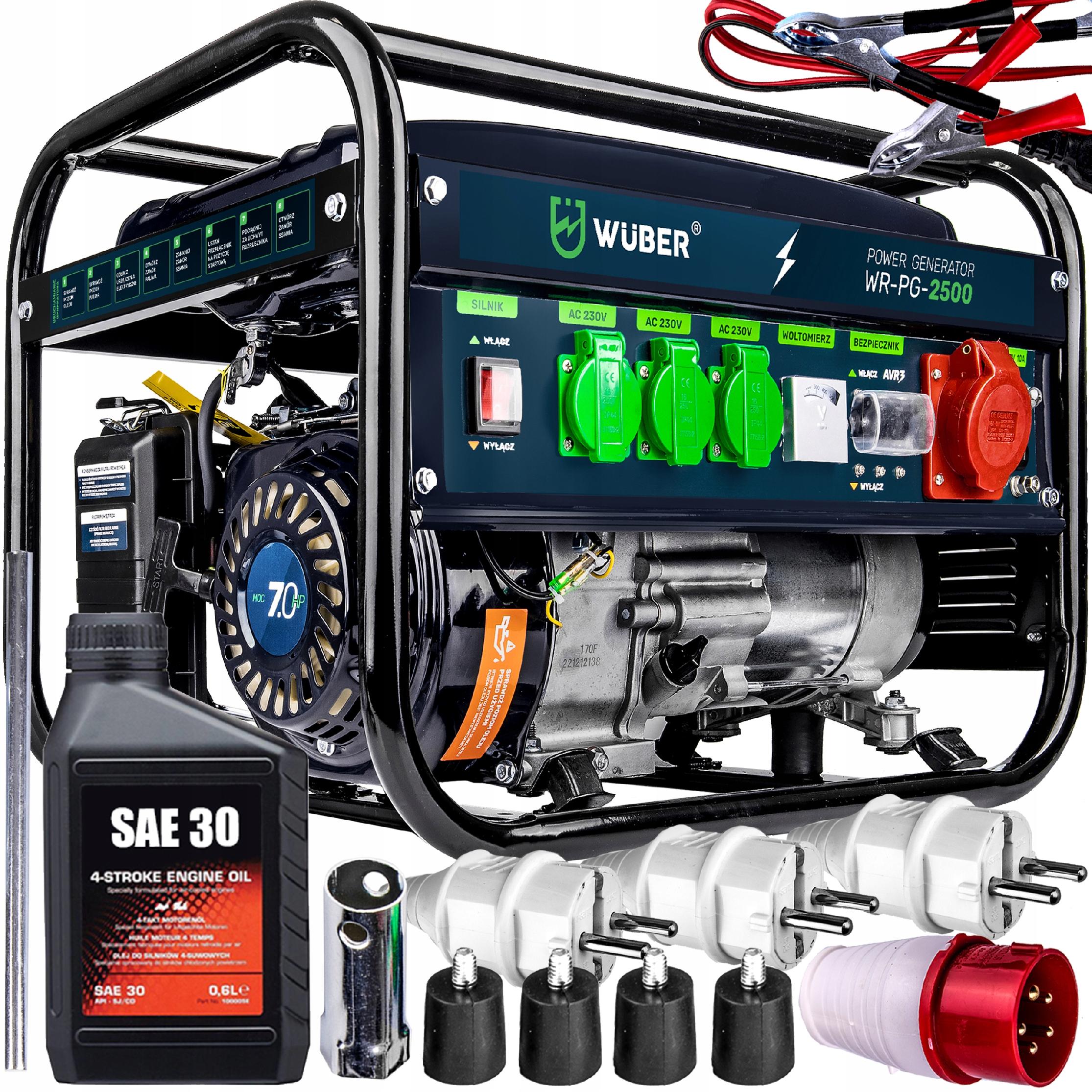 Generátor - Výkonný generátor 5500 W 15 km 12/230V Výkon