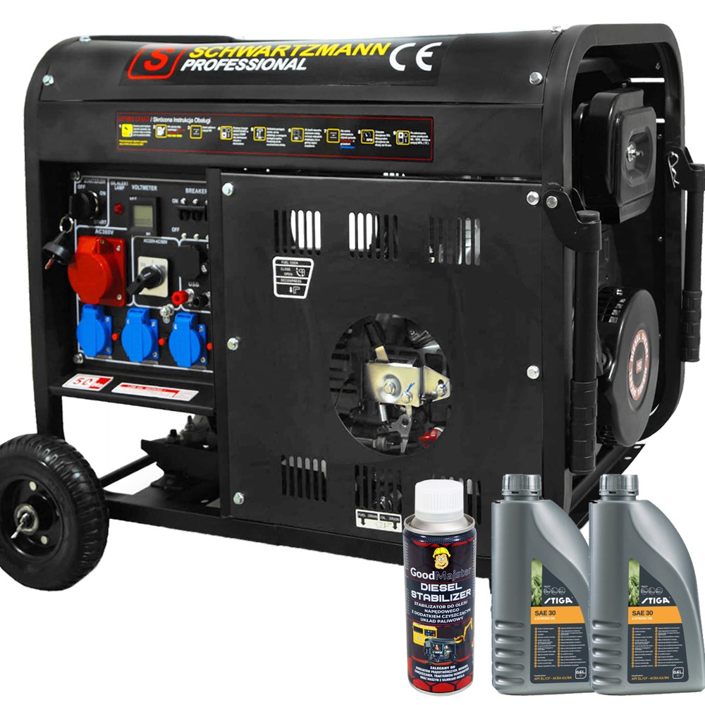 Elektrocentrála - Výkonný generátor 400V 9,5 kW 13 km nafta AVR