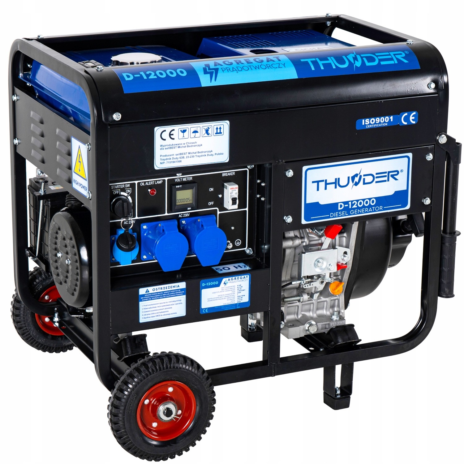 Elektrocentrála - Diesel generátora výkonu 6,5 kW V2-D12000
