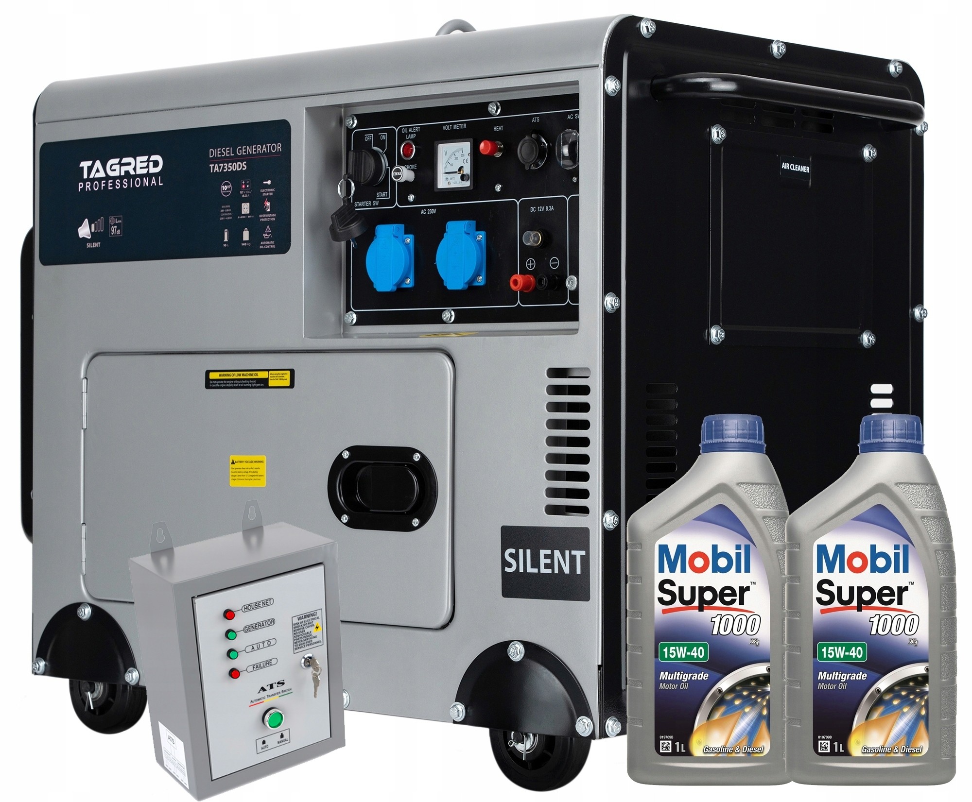 Elektrocentrála - Generátor dieselového výkonu 7350W single -fázy +ATS