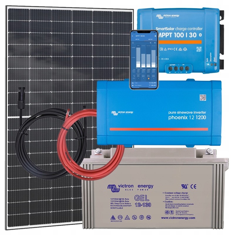 Solárna elektráreň 400 WP batéria 230V + MPPT