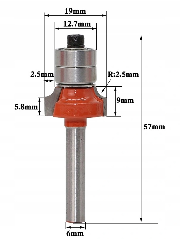 Zokrúhlenie na drevo 19 mm Grip 6 mm R2,5