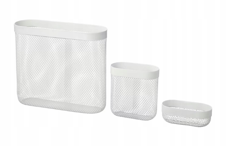 Ikea skadis - úložný kôš 3 ks. Biela