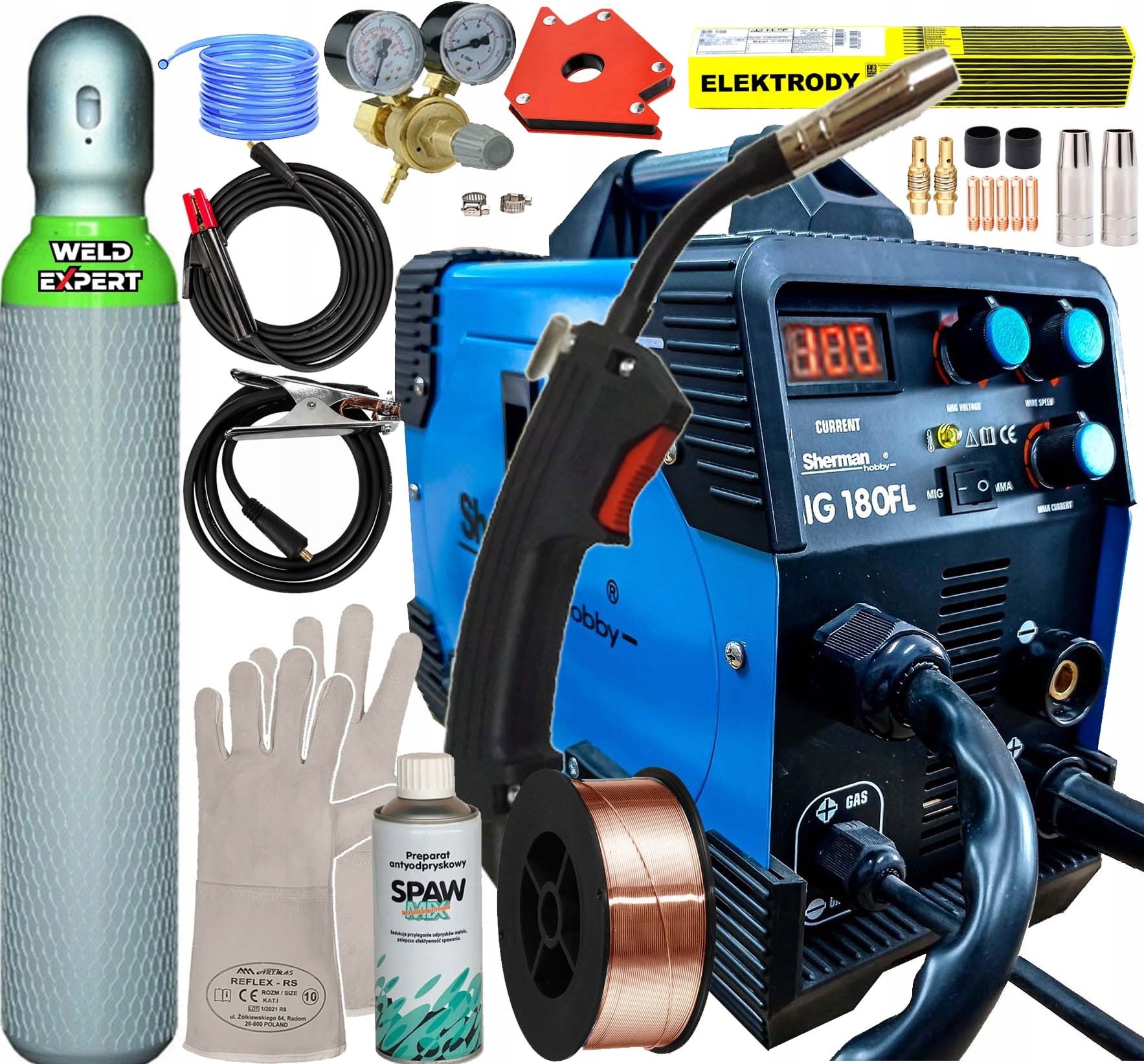 Profi zváračka - MIGOMAT SHERMAN 180 FL MMA MIG MAG TIG 230V 6kg