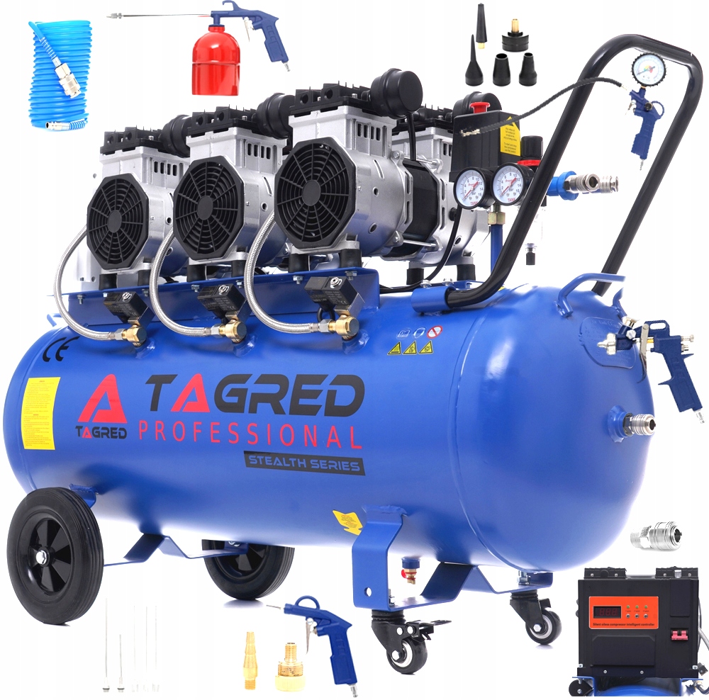 Kompresor - VÝKONNÝ BEZOLEJOVÝ KOMPRESOR 100L 4500W 6T + 18W1