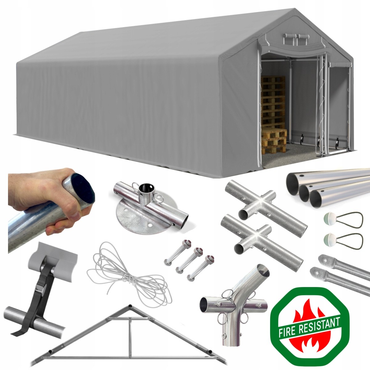 Skladové stany - Skladový stan 6x10m Garáž DAS 600 W Časopis