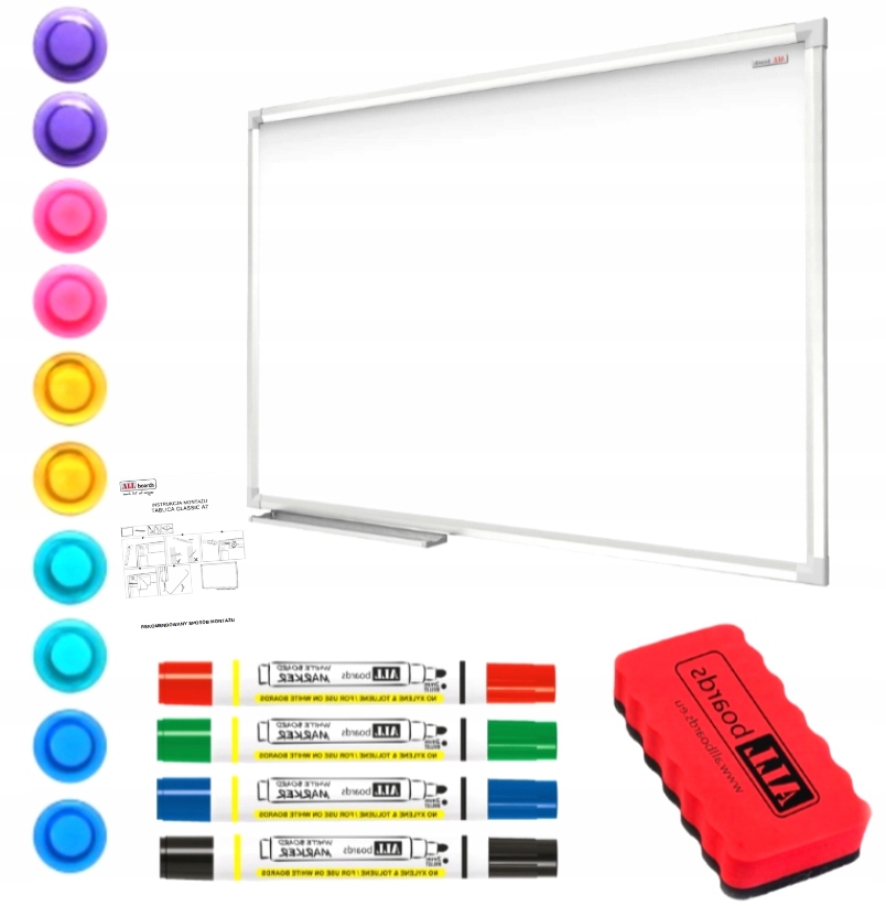 Magnetická tabuľa - VEĽKÁ MAGNETICKÁ DOSKA 90X60 + ZNAČKY