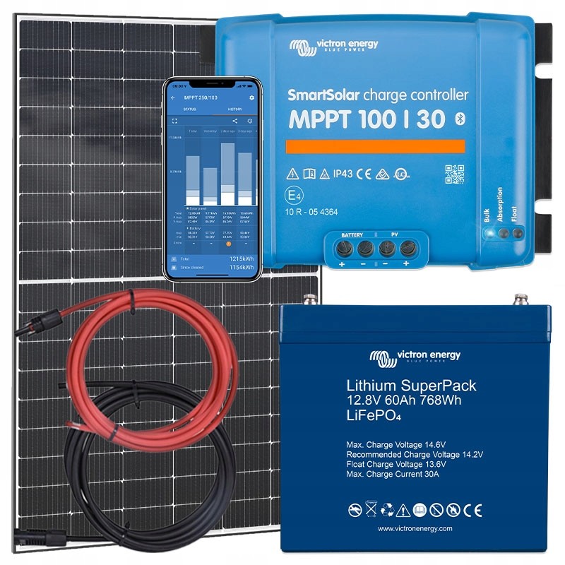 Solárny panel 400 W + LifePo4 60AH + MPPT