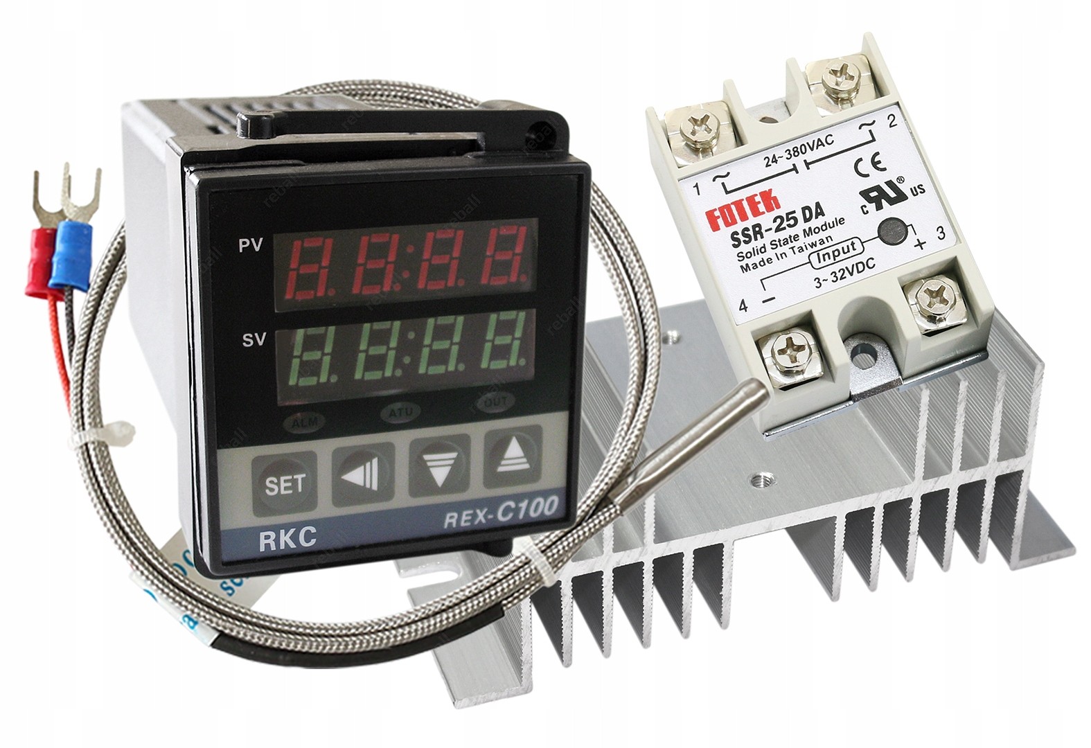 Regulátor - REGULÁTOR TEPLOTY REX-C100V SSR SENZOR 25A RA