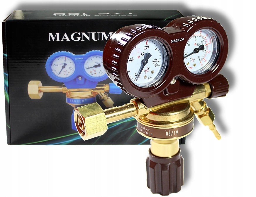 Regulátor tlaku plynu - Reduktor plynu pre AR/CO2 fľaše s 2 manometrami MAGNUM