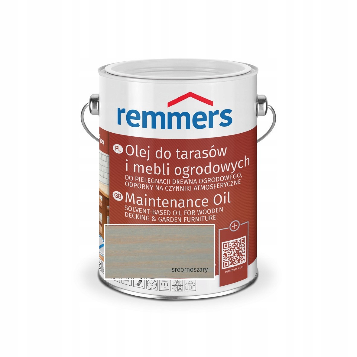 Impregnát na ochranu - Remmers olej pre terasy a nábytok striebro -Gray 5L