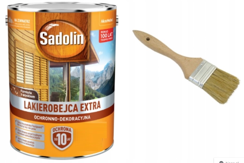 Sadolin Extra-lak, farby, 5L + kefa