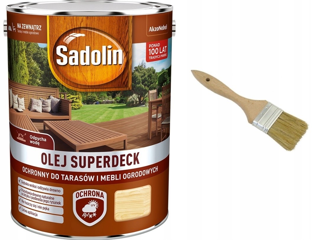Sadolin Superdeck- Olej, farby + 5L kefka