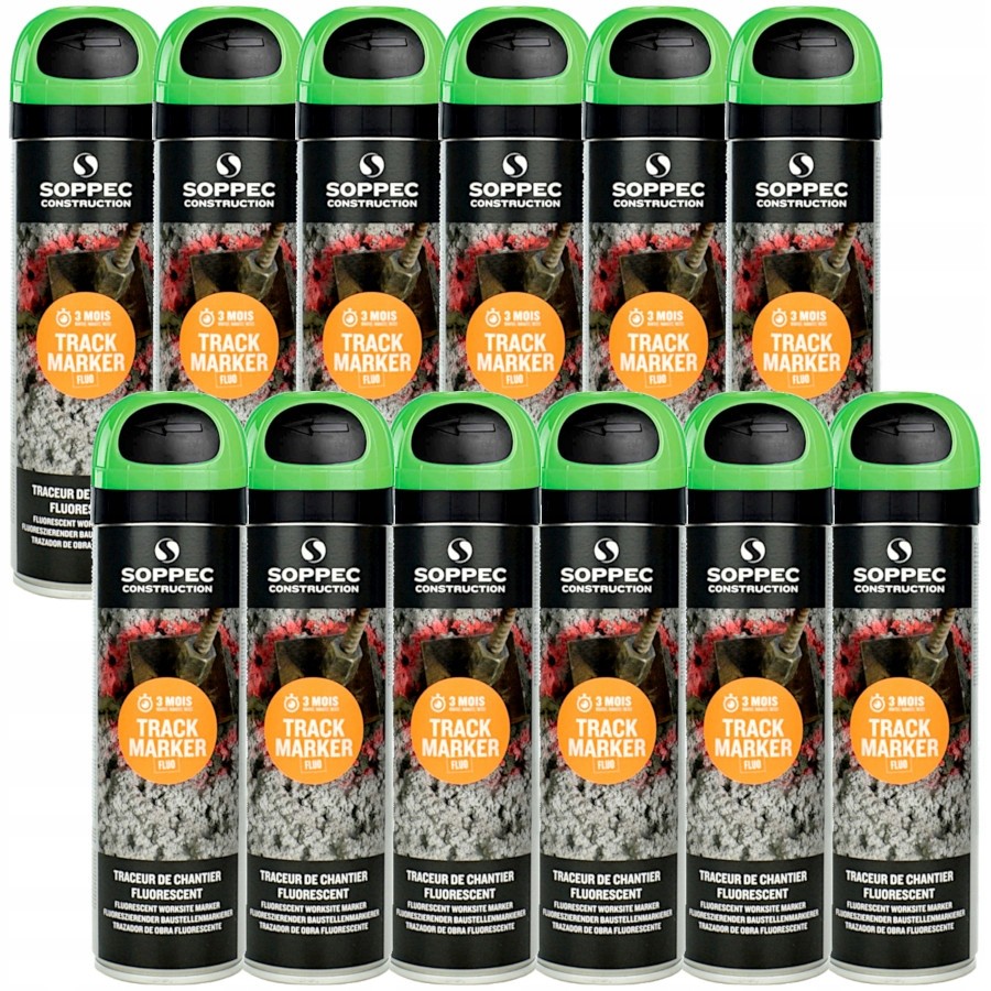 Soppec Green Track Marker Geodetic Paint 12 PCS