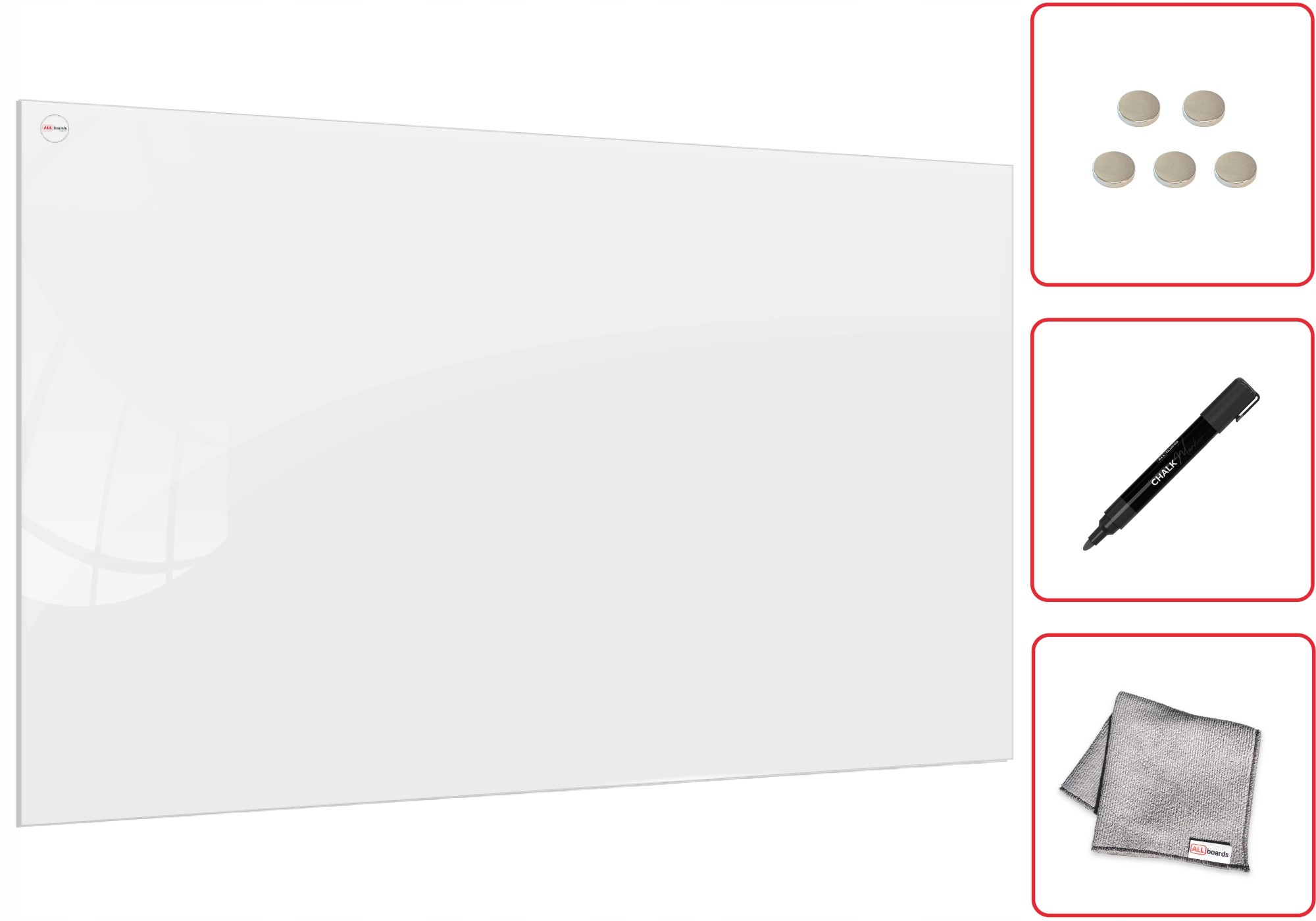 Magnetická tabuľa - Magnetické sklo 240x120 cm super biele