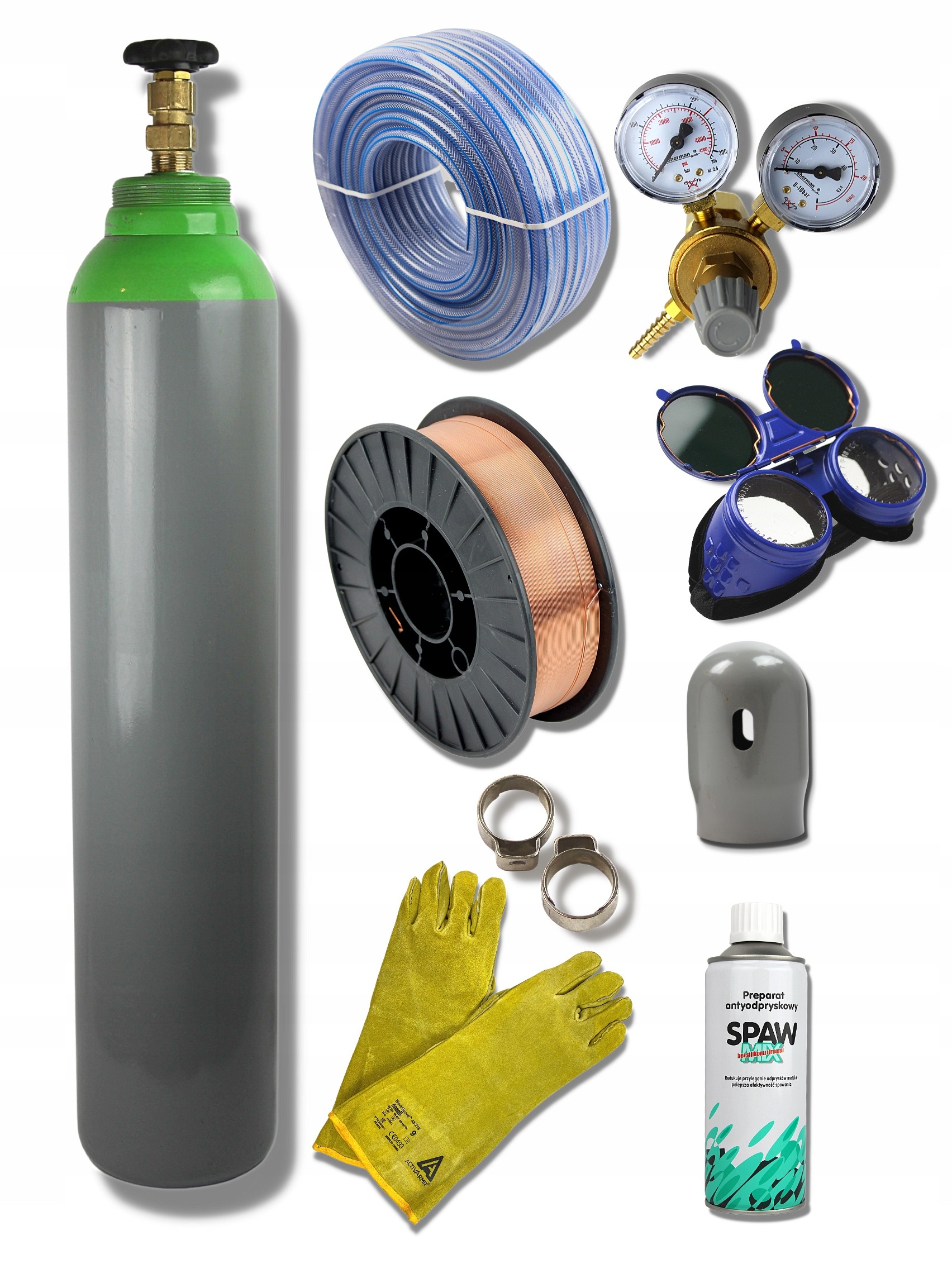 Plynová fľaša pre zváranie - SET - MIX PLNÝ VALEC 8L + PRÍSLUŠENSTVO/MATERIÁLY
