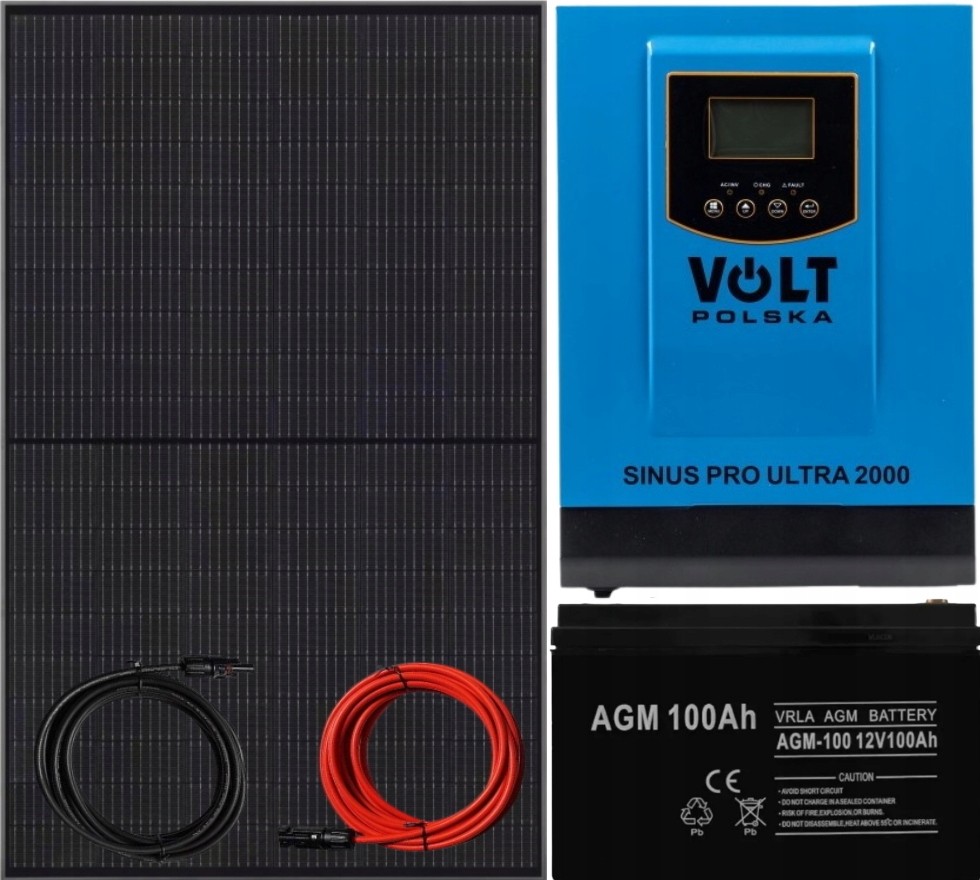 Solárny panel sada 2000W AGM batéria 100AH MPPT