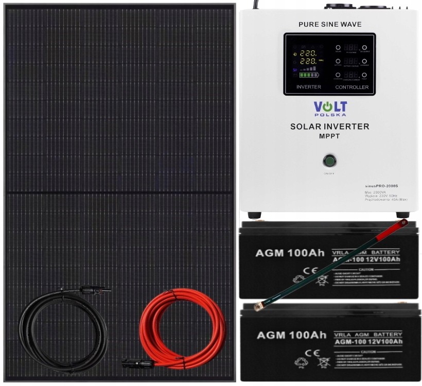Solar Set 2000W Panel Inverter 2000s 230V AGM