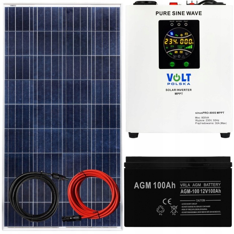 Solar Set 800 W Panel Inwerter 800S AGM 100AH