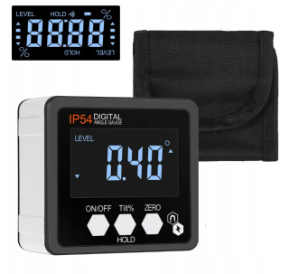 Vodováha - 4*90° DIGITÁLNY LCD ELEKTRONICKÝ SKLONOMETER IP54