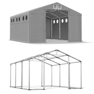 Skladové stany - 4x6m [2,5m] Skladový stan Garáž Oceľový DAS 560 W