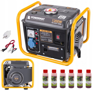 Elektrocentrála - Výkonný generátor 1500 W 2 km 230V + 6ks olej