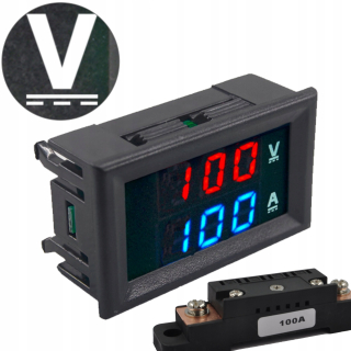 AMPÉRMETER VOLTMETER 100V 100A DC