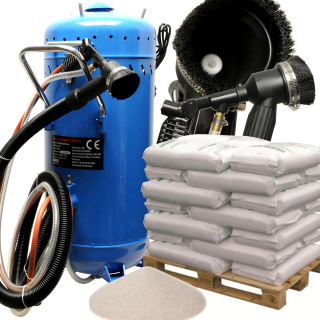 Pieskovačka - Prach -bezplatný Siephon Sandblaster 105L + piesok 250 kg