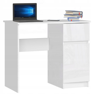 Kancelársky písací stôl - Zuza Right School Desk, kancelária, biely lesk
