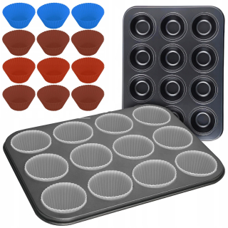 Muffinový plech Silikónové formy 12ks set