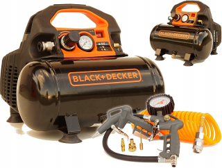 Kompresor - Čierny kompresor Decker Compressor 6L + Set 6el.