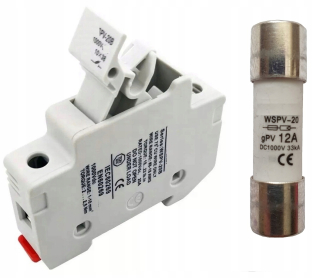 PV poistka 10x38 DC 1000V 12A Kompletná