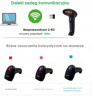 Čítačka kódov - Čítačka bezdrôtových kódov Prečítajte si až 60 cm WiFi