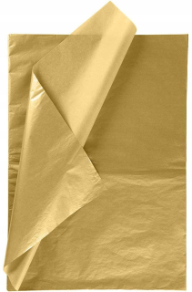 Baliací papier - Hladký dekoratívny hodvábny papier 50x70 cm zlatý 100ks hodvábny papier