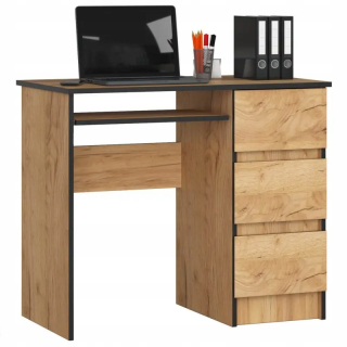 Kancelársky písací stôl - Craft 3 zásuvka DąB počítačový stôl 90 cm