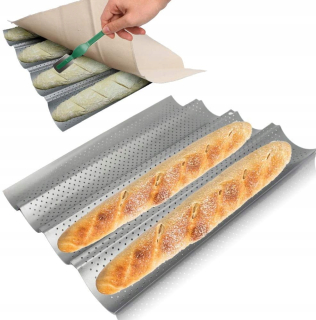 Plech na pečenie na pečenie bagety 4 formy formy
