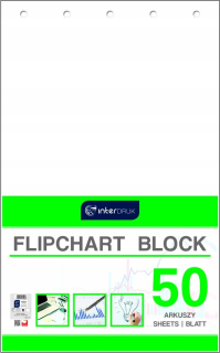 Flipchart Prof - Flipchart papierový blok hladký 100x64cm 50 kariet