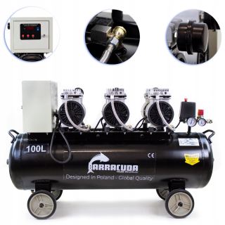 Kompresor - Tichý kompresor oleja -bezplatný kompresor 100L 230V