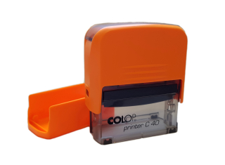 Kancelárska pečiatka - Pečiatka C40 Neon Coloop s oranžovou gumou 59x23