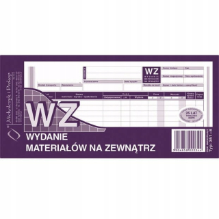 Tlač 351-8 WZ Vydanie materiálov mimo 10 ks