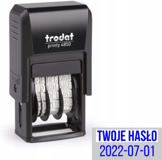 Dátumové pečiatky - Dátumovka Trodat 4850 TEXT ZADARMO 5x25mm modrá