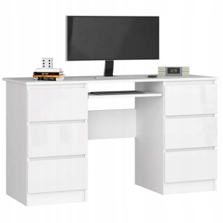Kancelársky písací stôl - Jednoduchý malý biely písací stôl 68 cm voľne stojaci
