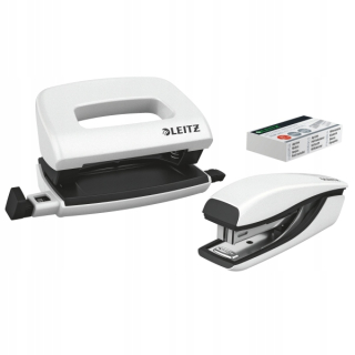Kancelárska zošivačka - Polekacz+Leitz Stapler White Mini 10k Biela a čierna