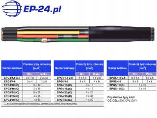 EPG3/1,5-2,5-Muff pre hlboké čerpadlá (3-drôtené)