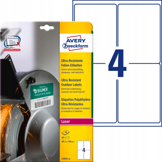 Samolepiace print etikety - Avery Polyethel Labels 99,1x139 mm L7915-10