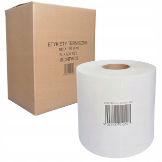 Samolepiace print etikety - TERMOŠTÍTKY 100x150 500ks KARTÓN 24 roliek
