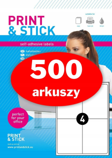 Samolepiace print etikety - A4 500 ks 105x148 mm - veľké balenie!